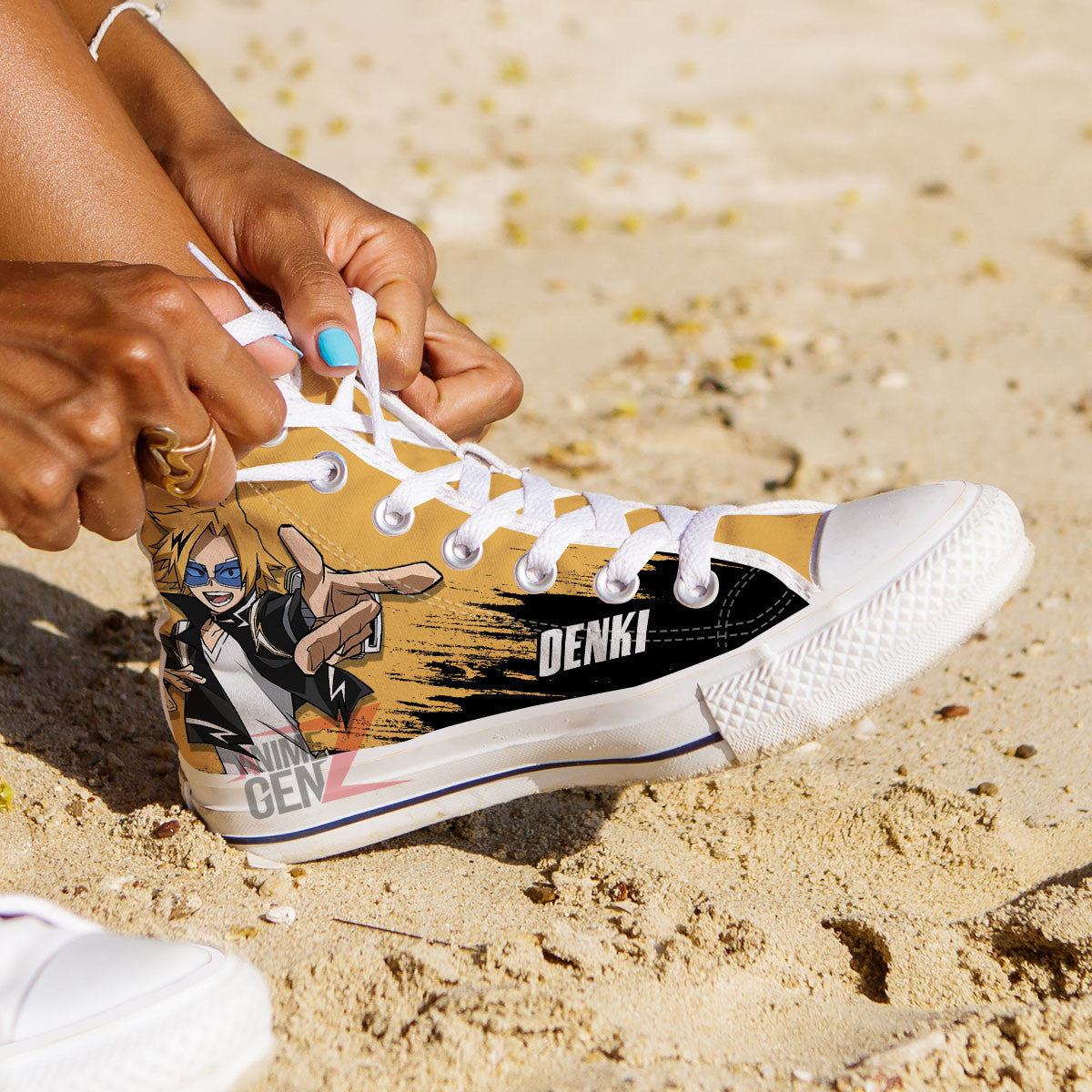 BNHA Denki High Top Shoes Custom Anime Shoes