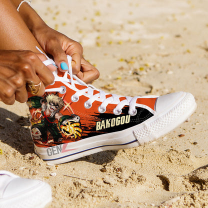 BNHA Katsuki Bakugou High Top Shoes Custom Anime Shoes