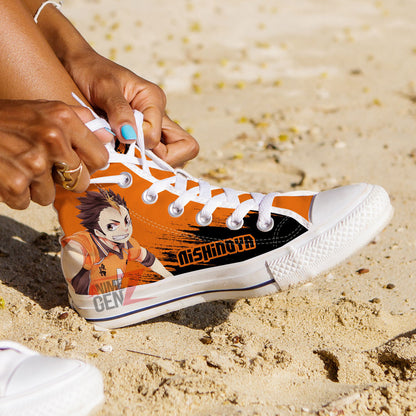 Haikyuu Nishinoya Yuu High Top Shoes Custom Anime Shoes