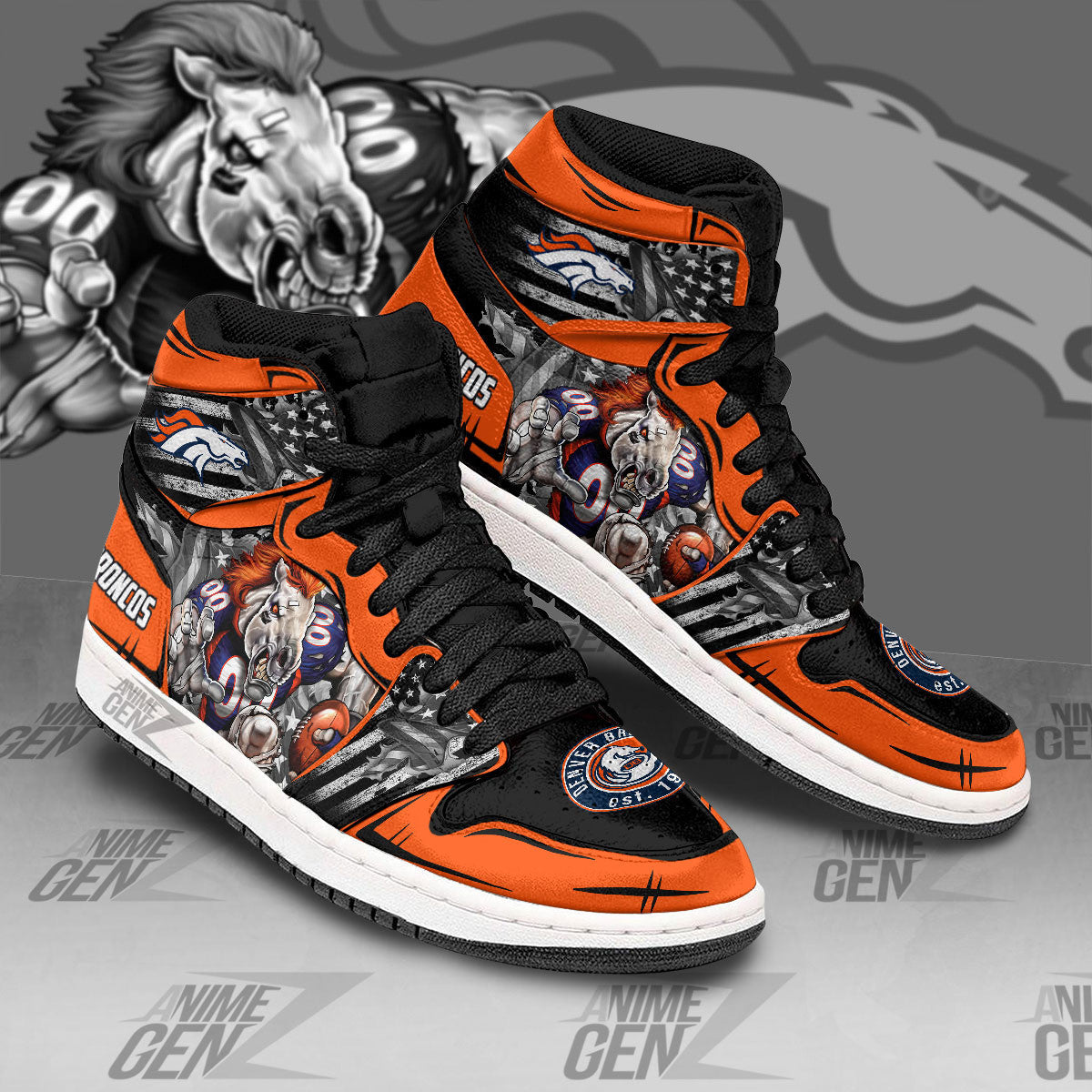 Denver Broncos JD Sneakers NFL Custom Sports Shoes