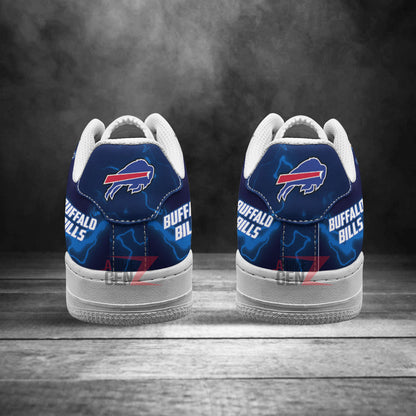 Buffalo Bills Air Sneakers Mascot Thunder Style Custom NFL Sport Shoes