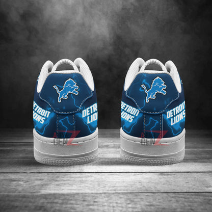 Detroit Lions Air Sneakers Mascot Thunder Style Custom NFL Sport Shoes