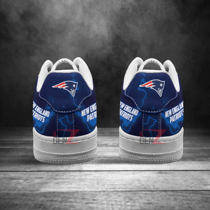 New England Patriots Air Sneakers Mascot Thunder Style Custom NFL Sport Shoes