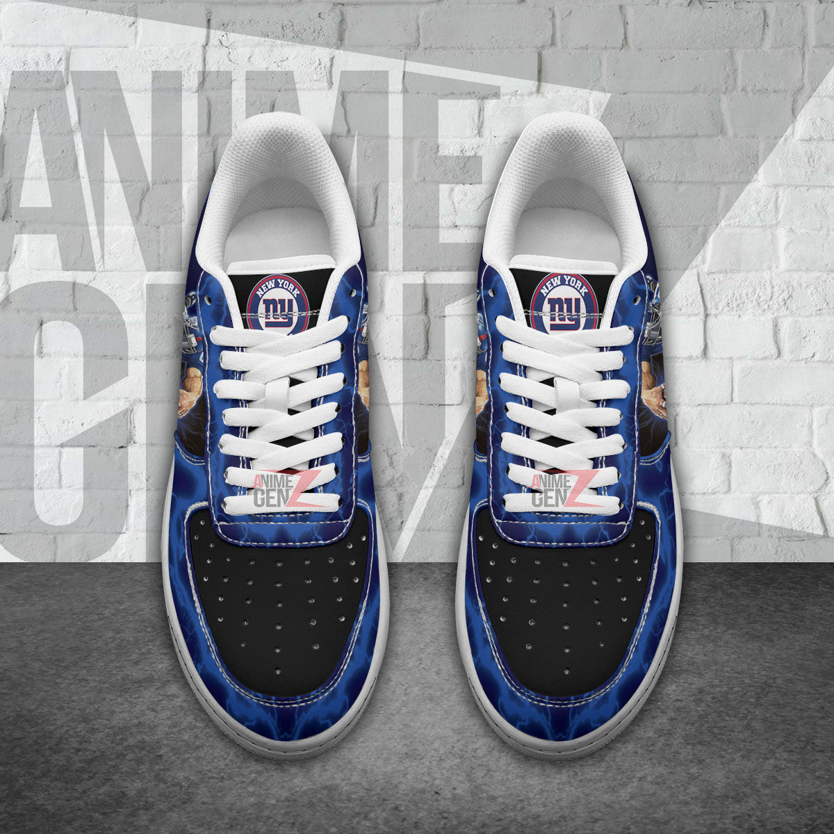 New York Giants Air Sneakers Mascot Thunder Style Custom NFL Sport Shoes