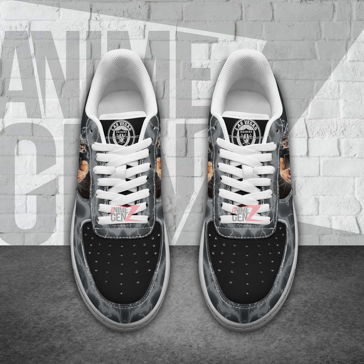 Las Vegas Raiders Air Sneakers Mascot Thunder Style Custom NFL Sport Shoes